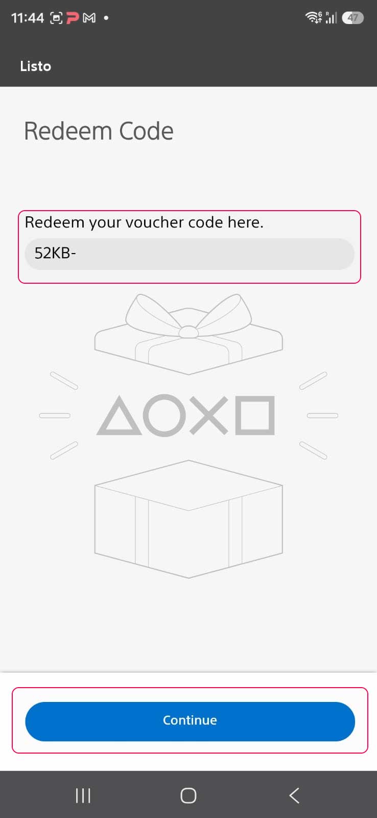 Introducir código PSN comprado