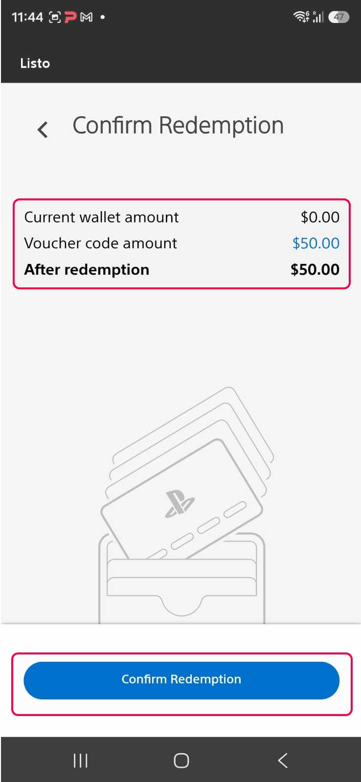 Confirmar código PSN